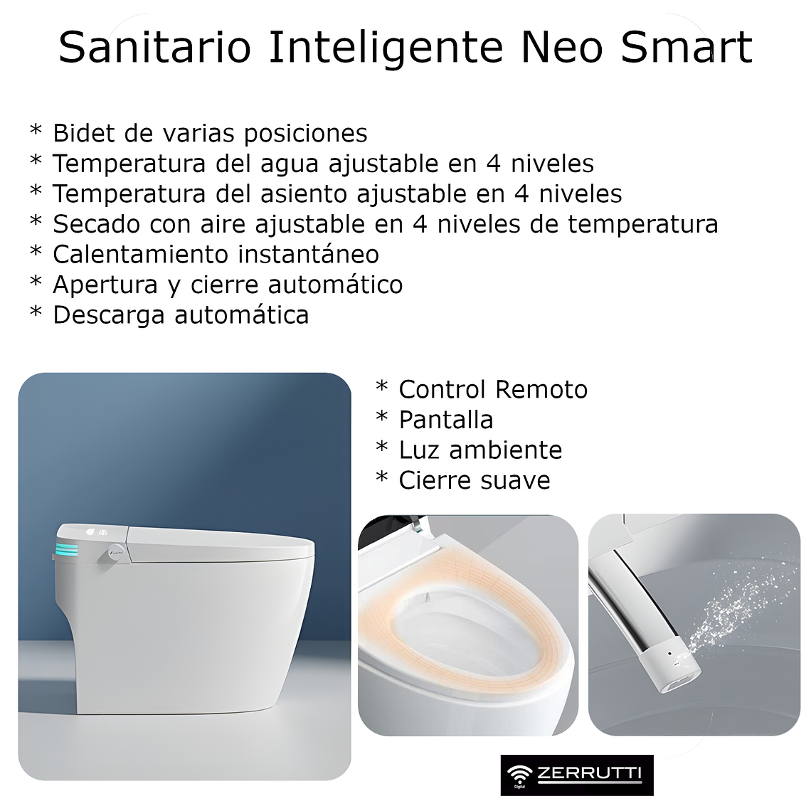 Sanitario Inteligente Multifuncional Zerrutti Neo Smart 2