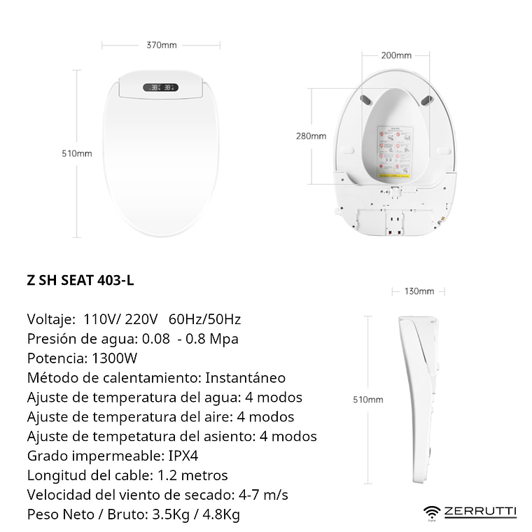 Asiento Bidet Multifuncional Para Sanitario con Control Remoto 5