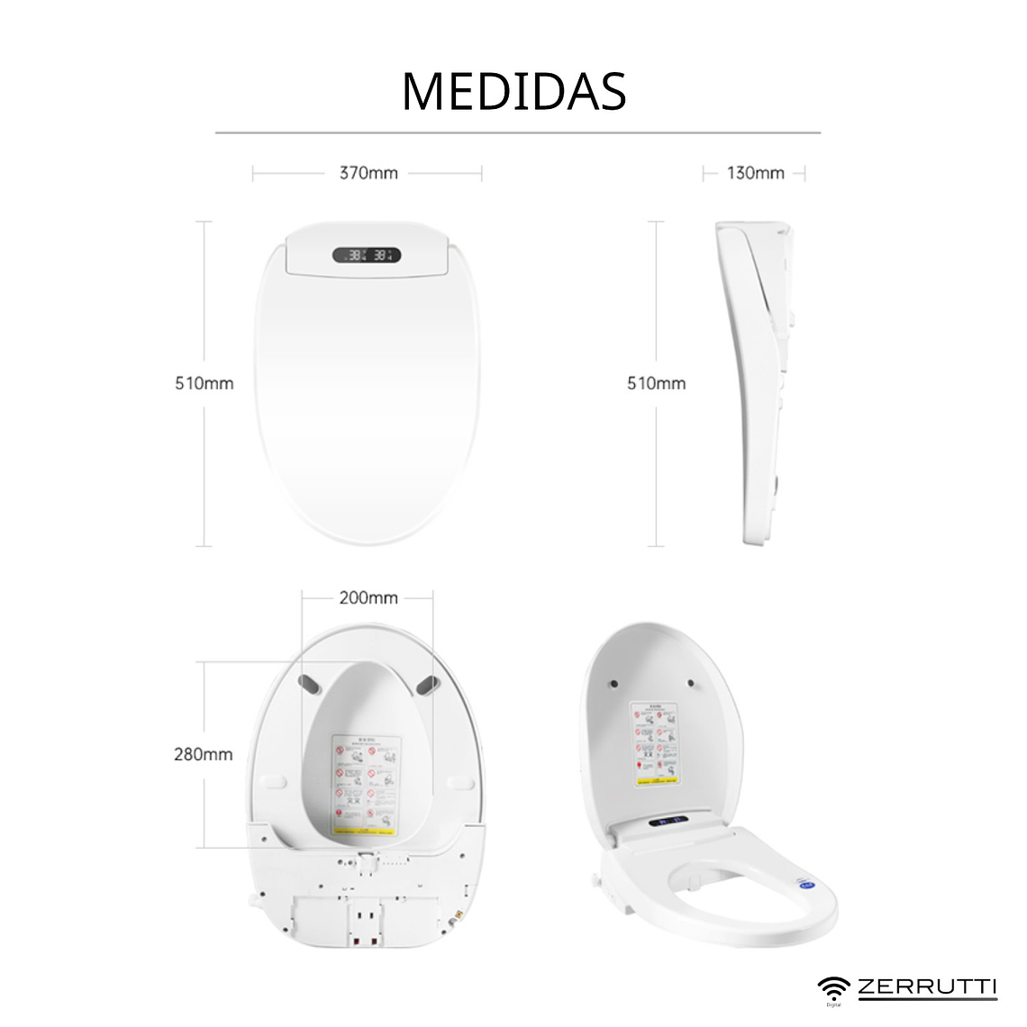 Asiento Bidet Multifuncional Para Sanitario con Control Remoto 9