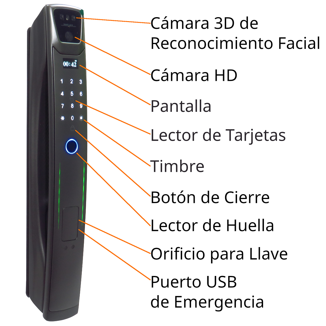 Cerradura Inteligente Zerrutti con Reconocimiento Facial ZE 80937 5