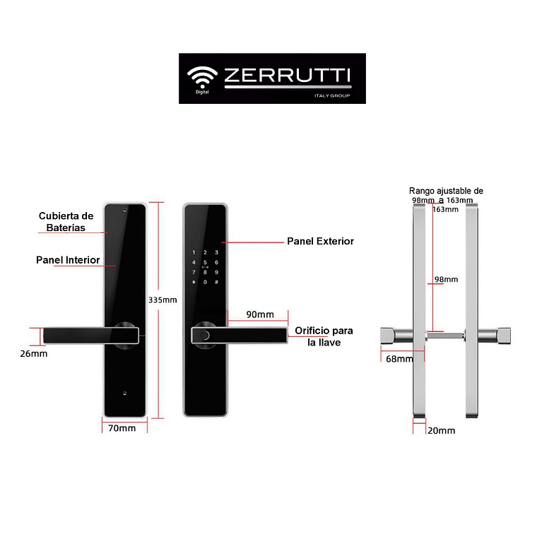 Cerradura Inteligente Zerrutti ZE 8005 3