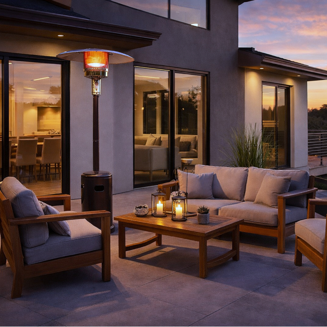 Calentador de Exterior Tipo Hongo Negro Zerrutti Power Max 3