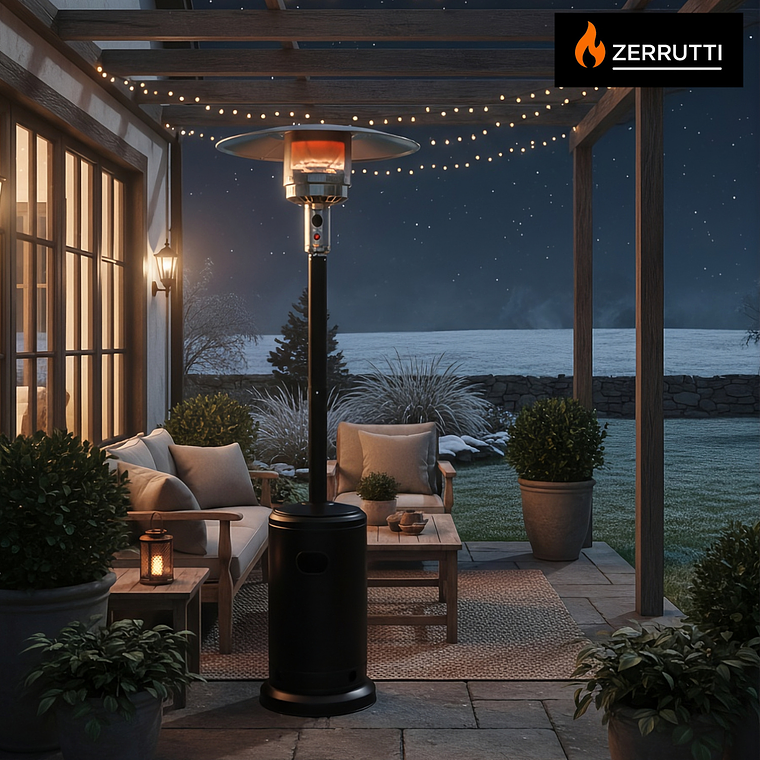Calentador de Exterior Tipo Hongo Negro Zerrutti Power Max 5