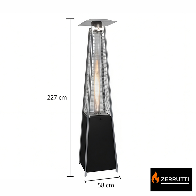 Calentador Fogata Pirámide Zerrutti Elegant Negro 6