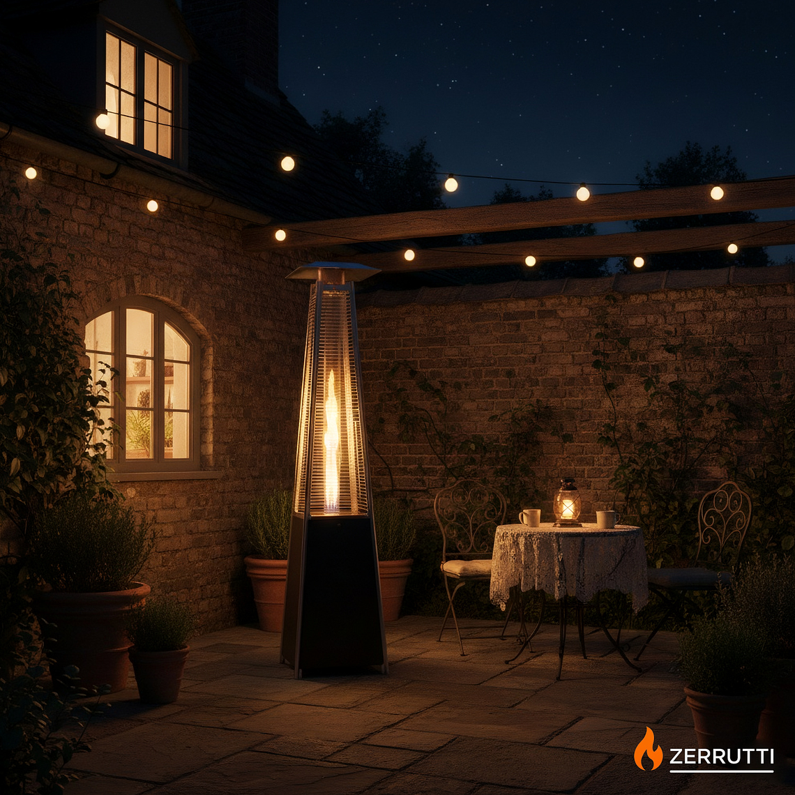 Calentador Fogata Pirámide Zerrutti Elegant Negro 3