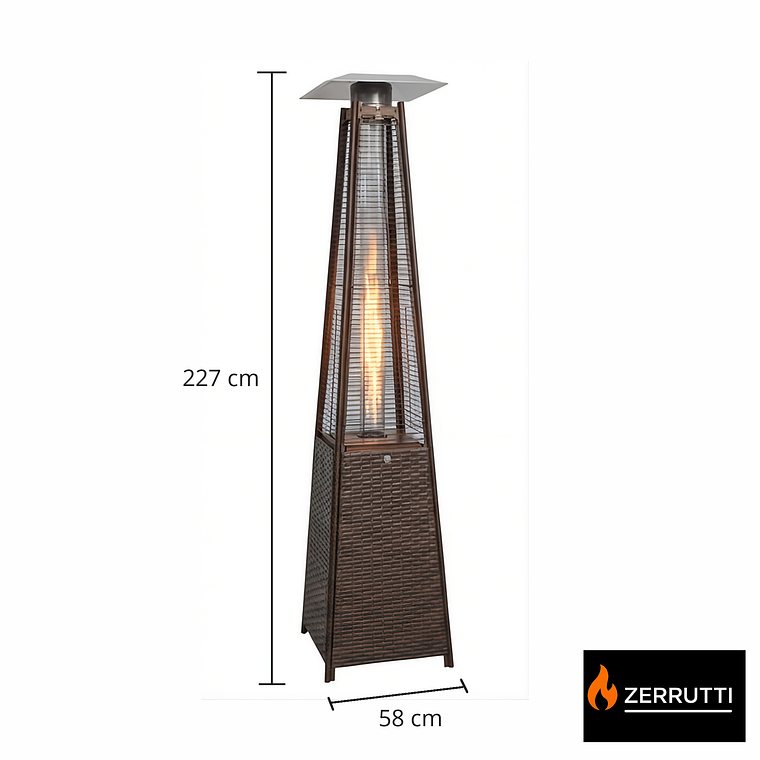 Calentador Fogata Pirámide Zerrutti Elegant Ratán 7