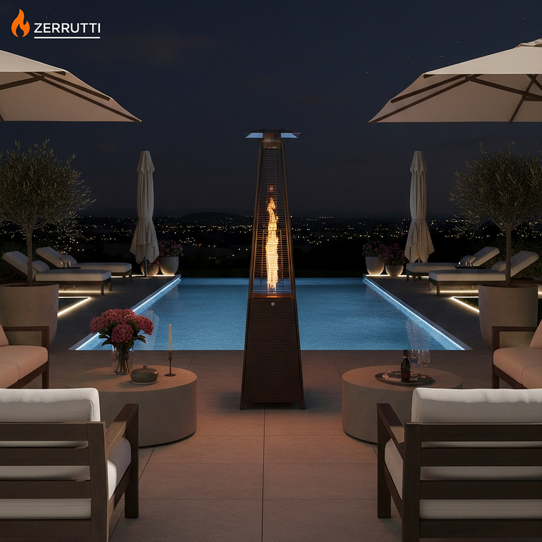 Calentador Fogata Pirámide Zerrutti Elegant Ratán 6