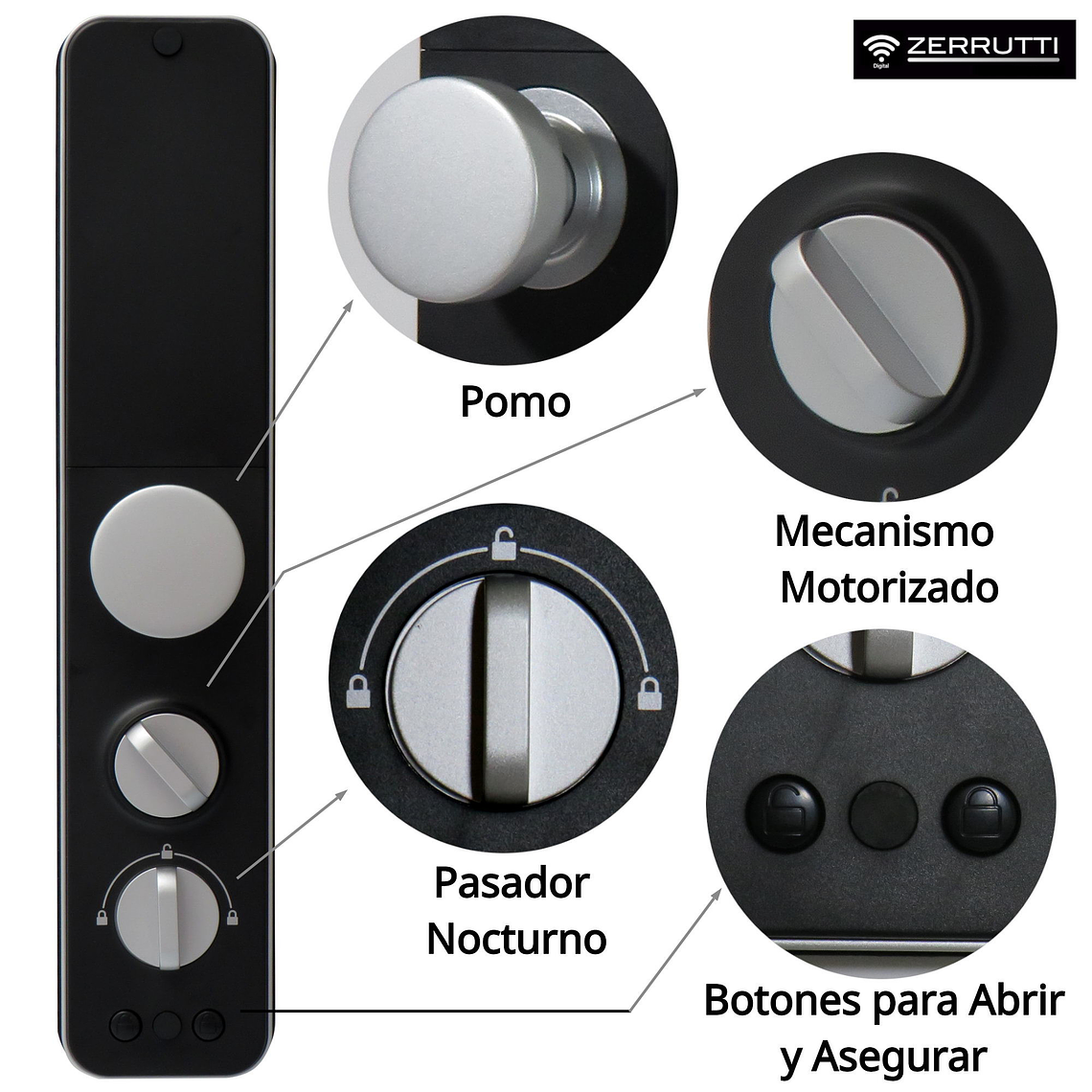 Cerradura Digital Inteligente Zerrutti ZE 8072 3