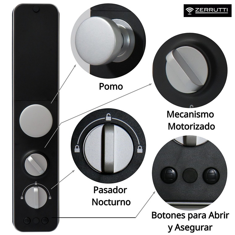 Cerradura Digital Inteligente Zerrutti ZE 8072 3