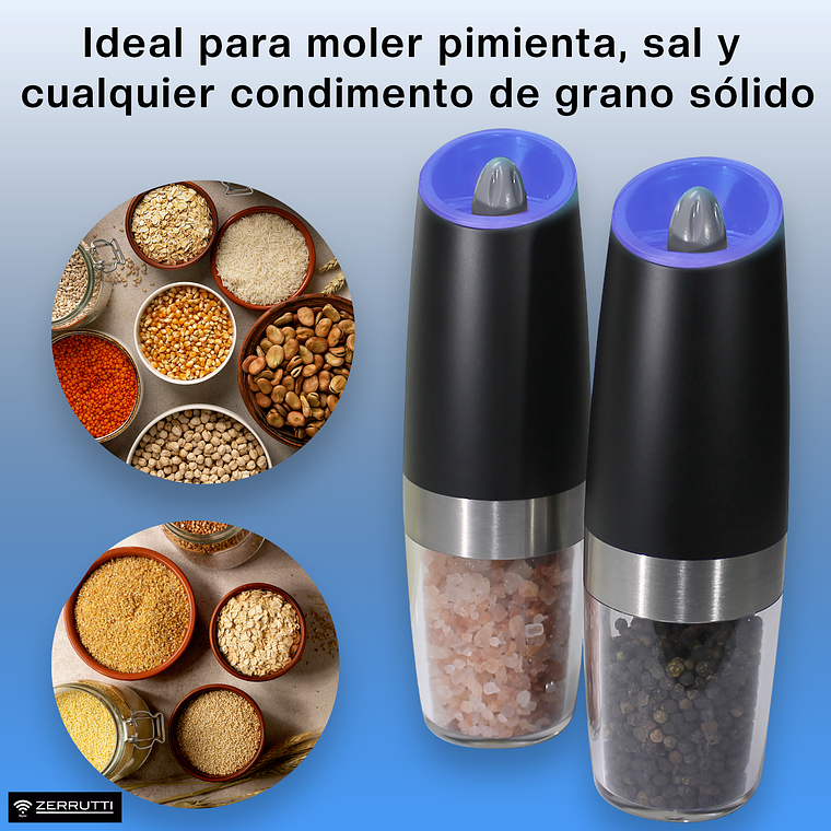Set Gourmet: Salero y Pimentero Eléctrico y Tabla de Picar en Acero Inoxidable 10