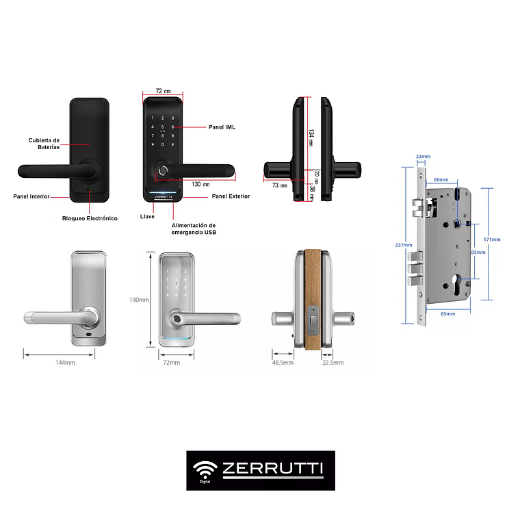 Cerradura Inteligente Zerrutti ZE 8030 4