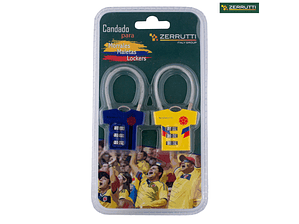 Candado Futbolero, Clave, Guaya en Acero, Colombia. Caja 12 Blisters