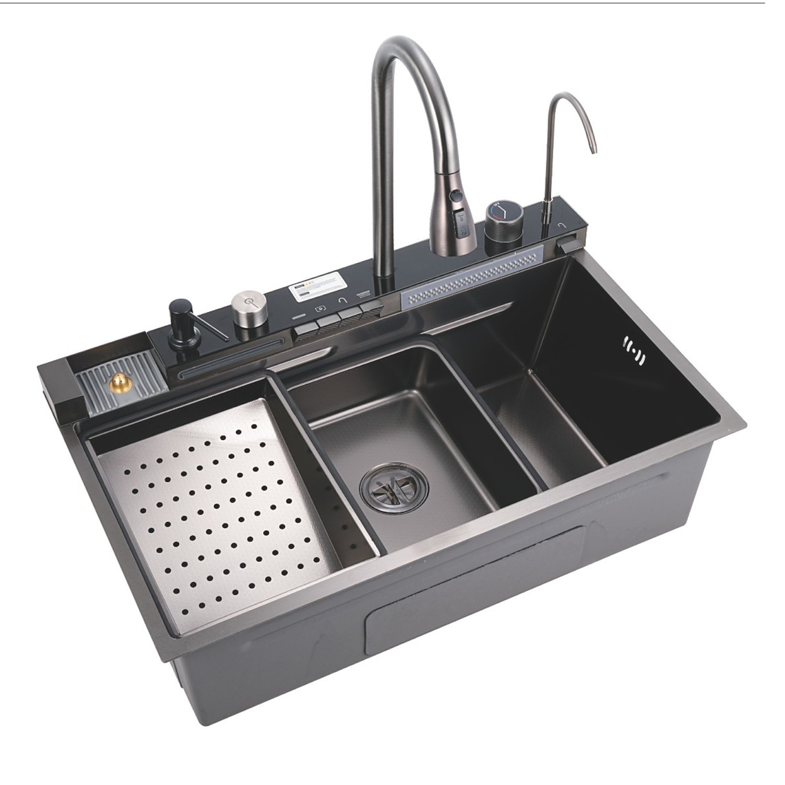 Lavaplatos Moderno Multifuncional 9951 en Acero Inoxidable. 75x45 Cm 5