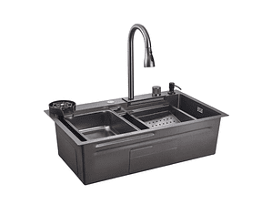 Lavaplatos Moderno Multifuncional 9954 en Acero Inoxidable. 75x45 Cm