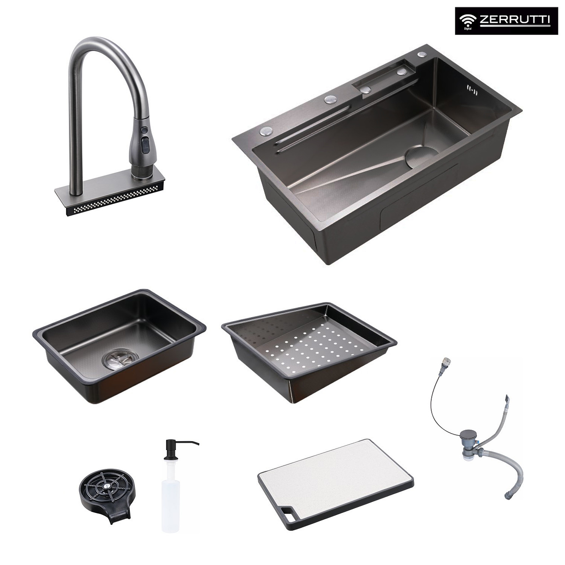 Lavaplatos Moderno Multifuncional 9954 en Acero Inoxidable. 75x45 Cm 3