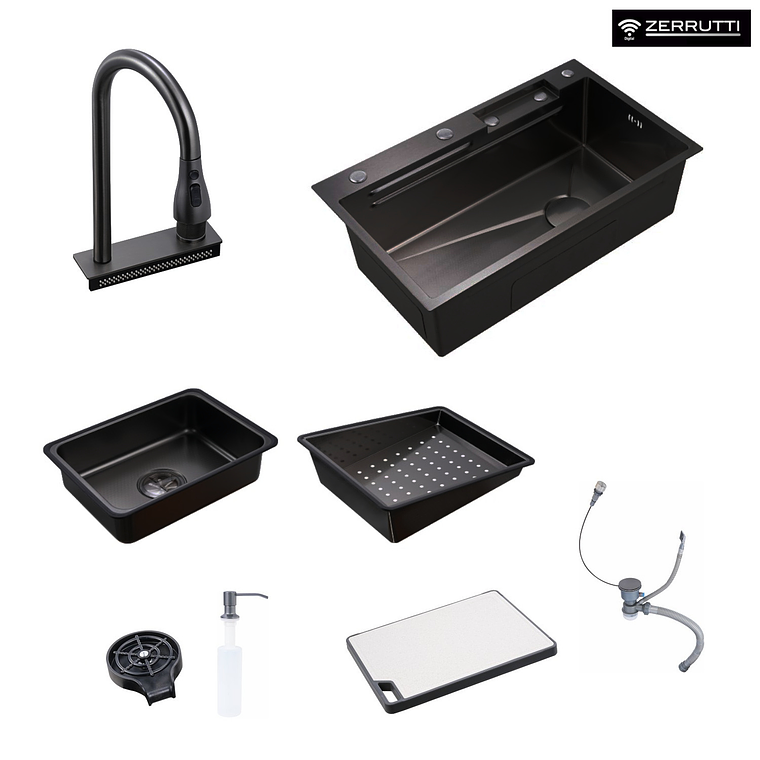 Lavaplatos Moderno Multifuncional 9954 en Acero Inoxidable. 75x45 Cm 7