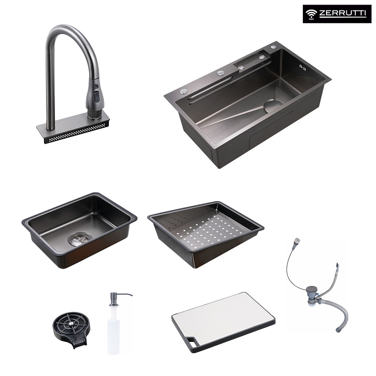 Lavaplatos Moderno Multifuncional 9954-65 en Acero Inoxidable. 65x45 Cm 4