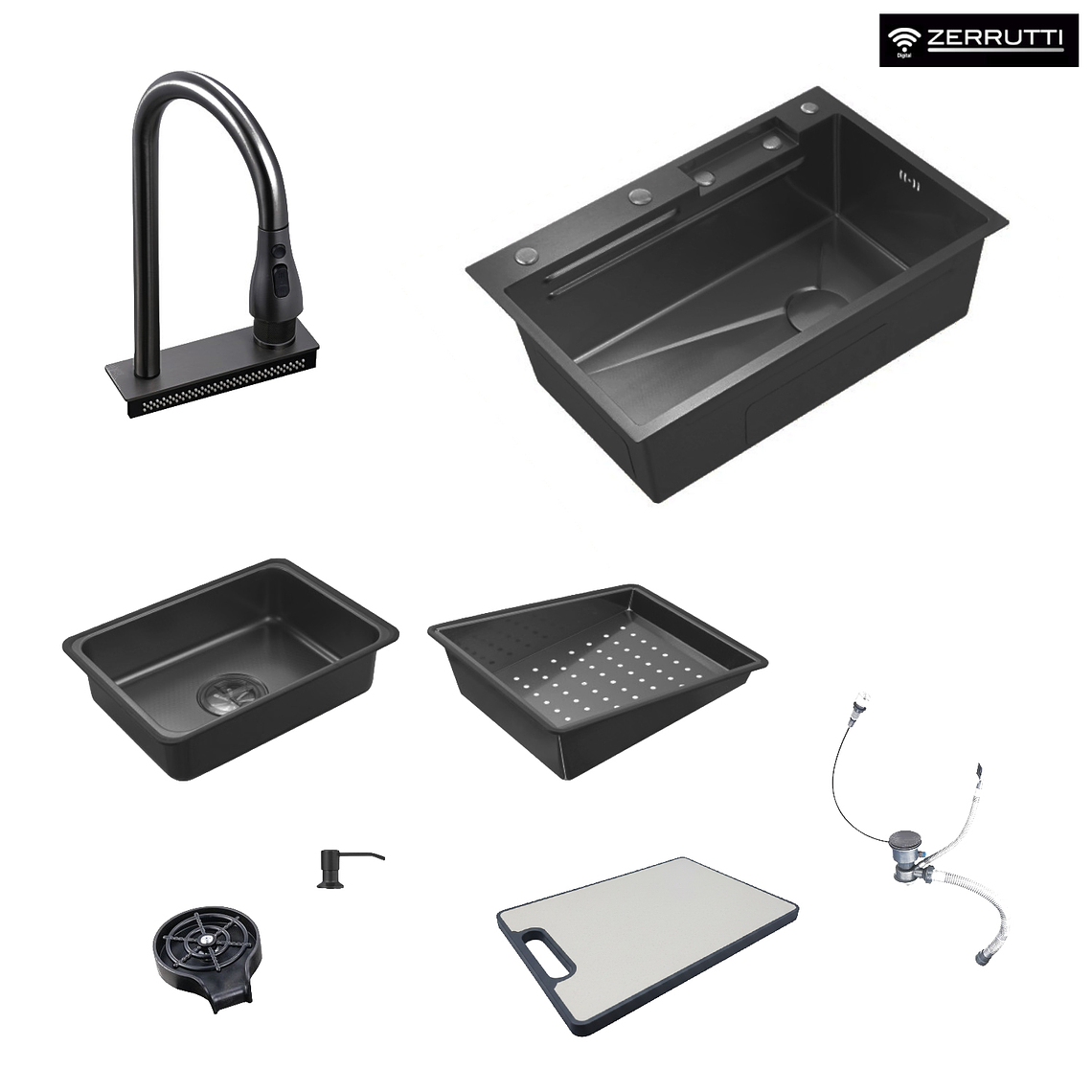 Lavaplatos Moderno Multifuncional 9954-65 en Acero Inoxidable. 65x45 Cm 8