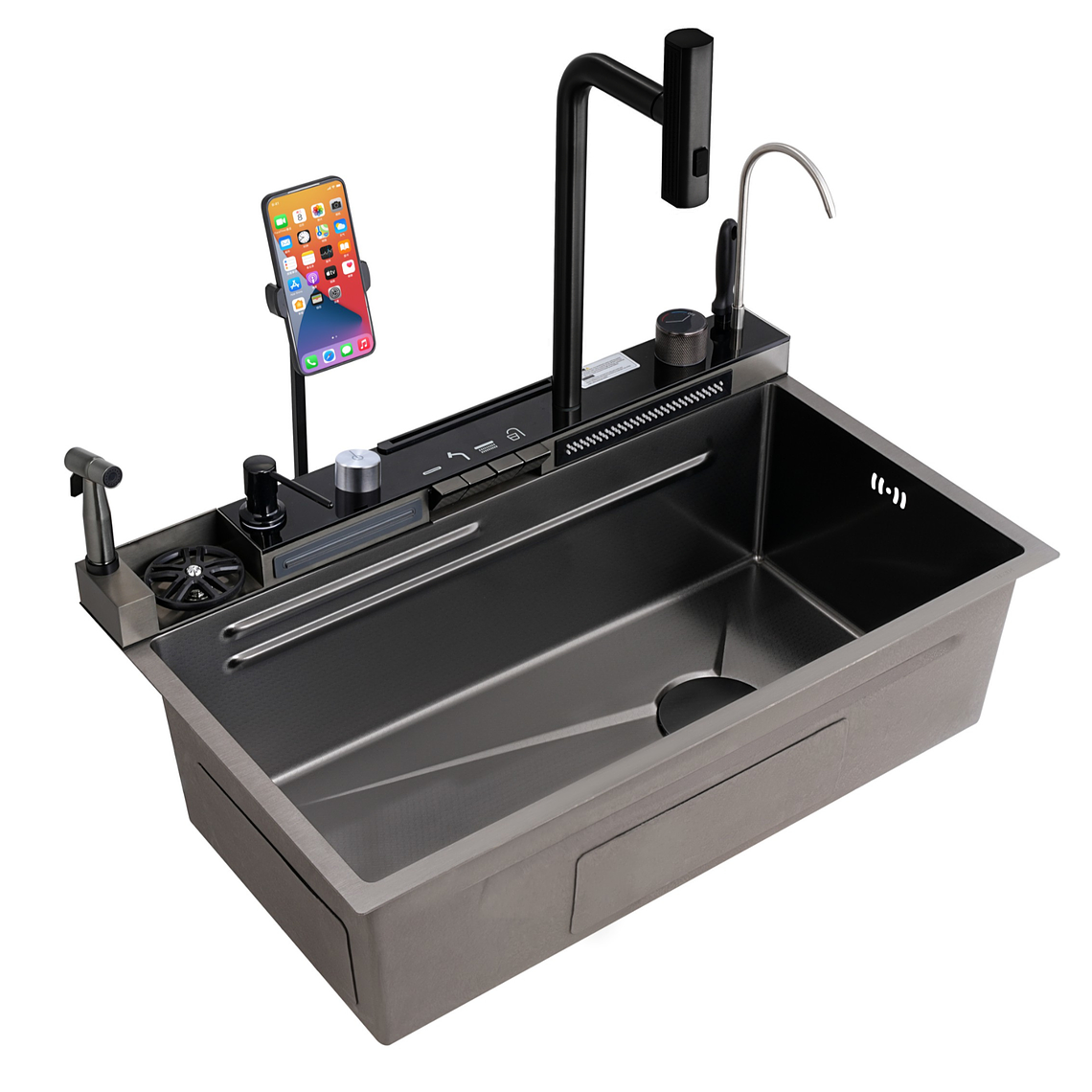 Lavaplatos Moderno Multifuncional 9960 en Acero Inoxidable. 75x45 Cm 1