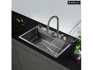 Lavaplatos Moderno Multifuncional 9954 YC en Acero Inoxidable con escurridor de cuchillos