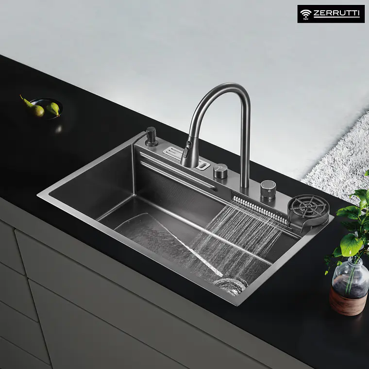 Lavaplatos Moderno Multifuncional 9954 YC en Acero Inoxidable con escurridor de cuchillos 2