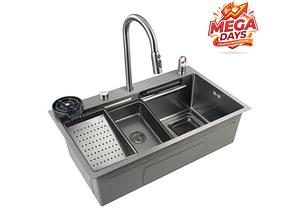 Lavaplatos Moderno Multifuncional 9953  en Acero Inoxidable. 75x45 Cm