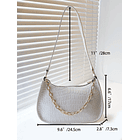Bolso baguette con cocodrilo blanco 2