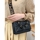 Bolso cuadrado en relieve geométrico NEGRO   7