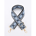 Correa de bolso con bordado floral  AZUL 1