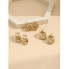 3 pares Pendientes con diseño de círculo 2