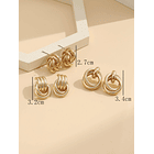 3 pares Pendientes con diseño de círculo 3