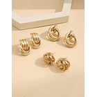 3 pares Pendientes con diseño de círculo 1