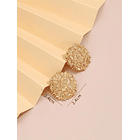 Pendientes de tachuela con textura redondo 2