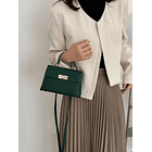 Bolso cuadrado con cocodrilo en relieve VERDE  2