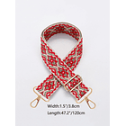 Correa de bolso con patrón geométrico ROJO 2