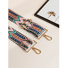 Correa de bolso con estampado geométrico de color combinado 2