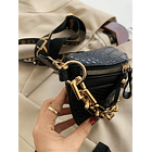 Riñonera con diseño de cocodrilo con diseño de cadena NEGRO  4