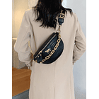 Riñonera con diseño de cocodrilo con diseño de cadena NEGRO  5