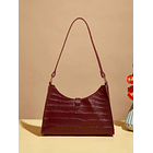 Bolso baguette con cocodrilo VINOTINTO 3