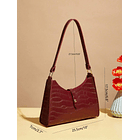 Bolso baguette con cocodrilo VINOTINTO 2
