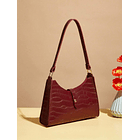 Bolso baguette con cocodrilo VINOTINTO 1