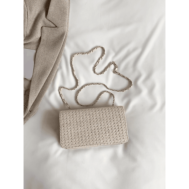 Bolso cerradura girante BLANCO-BEIGE 4