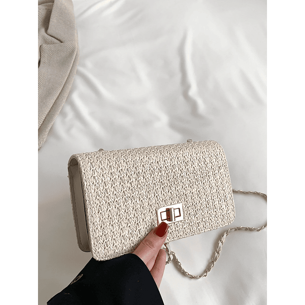 Bolso cerradura girante BLANCO-BEIGE 5