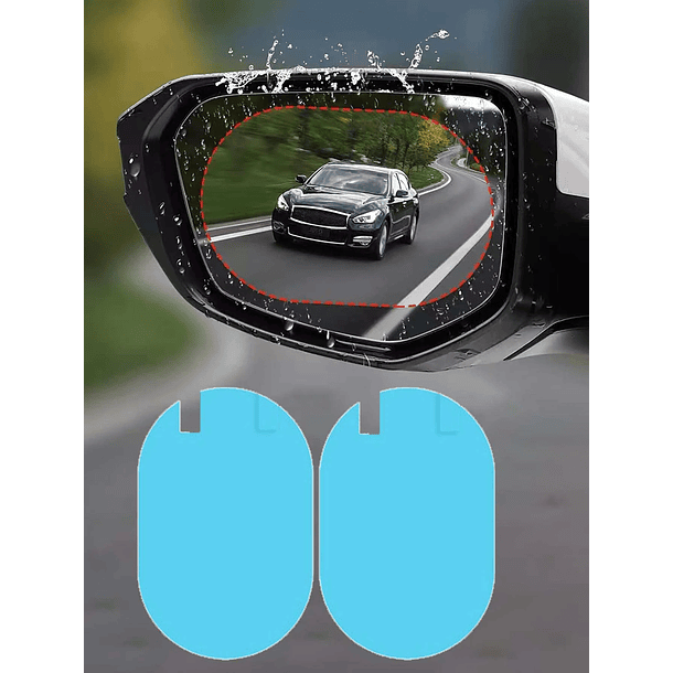 2 piezas PELICULA impermeable para retrovisor del coche (CARRO) 1