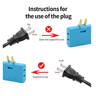 Adaptador eléctrico de enchufe de extensión 3 en 1 (MULTITOMA) BLANCO 3