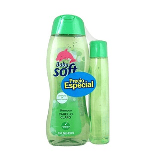 Shampoo Baby Soft 400 ml + 200 ml Cabello Claro 2 Unidades