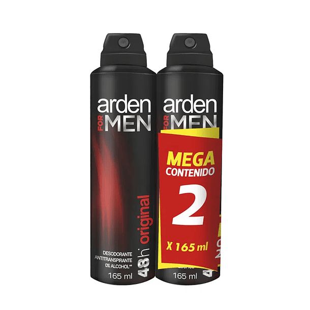 Desodorante Arden For Men Aerosol 165 ml 2 Unidades Original