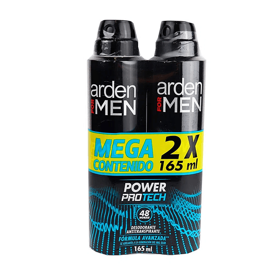 Desodorante Arden For Men Aerosol 165 ml 2 Unidades Power Protech