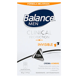 Desodorante Balance Clinical Crema Hombre 50 Gr Invisible