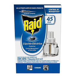 Insecticida Raid Electrico Liquido 32.9 ml Repuesto